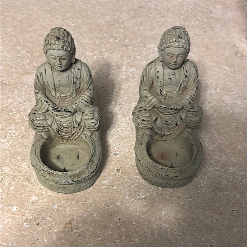 Decorative Buddha Figurine Set - Gray